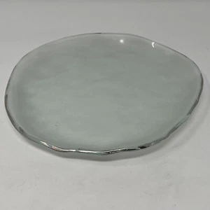Annieglass Frosted Glass Oyster Shaped Plate Dish 8.5" - Picture 1 of 6