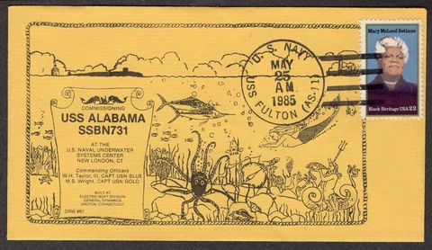 1985 USS Alabama (SSBN-731) Commissioned MU295/MU299 Cover