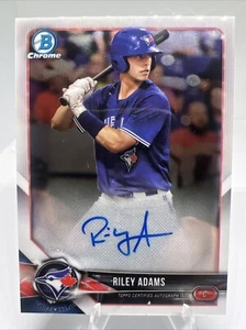 2018 Bowman Chrome On Card Auto BCPA-RAD Riley Adams Toronto Blue Jays - Picture 1 of 2