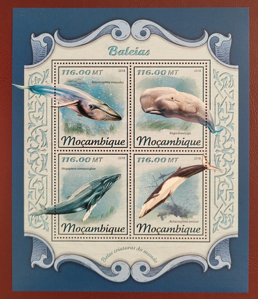 Mozambique 2018 / Marine Life - Whales  / 4v ms - Image 1 of 1