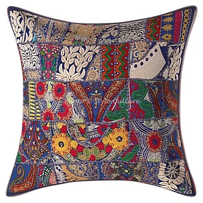 Ethnic Cushion Cover Bohemian Vintage 24 x 24 in Hippie Sofa Car Pillow Case - Image 1 of 4