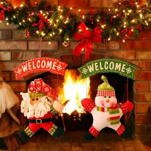 2X/SET Santa Claus Snowman Door Hanging Christmas Tree Home Decor Ornaments Xmas - Picture 1 of 11