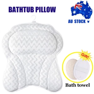 Spa 3D Mesh Bath Pillow Neck Back Support Bathtub Tub Cushion Soft 6 Suction Cup - Picture 1 of 12