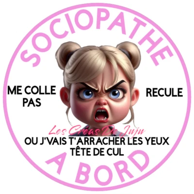 LES CRÉAS DE JUJU Macaron aimanté sociopathe blonde à bord