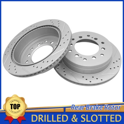 Rear Drilled Brake Disc Rotors For Lexus GX470 Toyota 4Runner FJ Cruiser Sequoia - Image 1 of 4