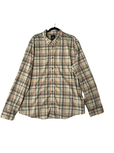 PRANA Herren Hemd kariert Button Down Freizeit Kragen Langarm hellbraun Größe XXL - Bild 1 von 5