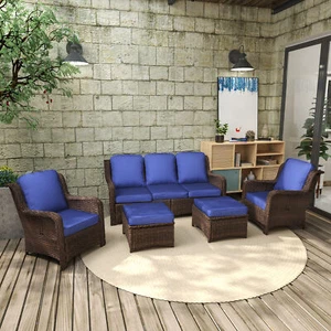 Patio Furniture Set Rattan Outdoor Sectional Conversation Sets 3-Seat Outdoor Co - Picture 1 of 9