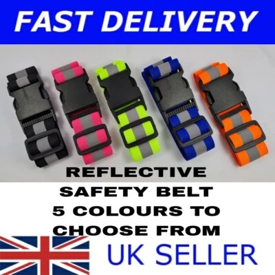 Hi Vis Viz Elasticated Reflective Safety Belt Running Jogging Walking Cycling SS - Image 1 of 4
