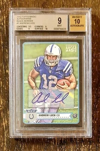 2012 Topps Magic Andrew Luck Black Border Rookie Auto RC #/5 BGS 9/10 Colts - Picture 1 of 2
