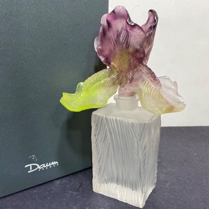 Signed DAUM FRANCE Crystal Art Glass Frosted Perfume Bottle