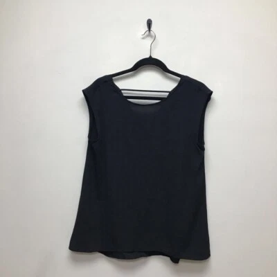 Halogen Womens Swing Tank Top Black Sleeveless Scoop Neck Ladder Back S New - Image 1 of 4