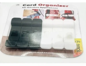 MAXWELL 6pk Cord Organizers: Dual Color - (3) White & (3) Black - Picture 1 of 2