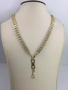 EXQUISITE BOOK CHAIN NECKLACE VICTORIAN GOLD FILLED (V519) - Picture 1 of 8