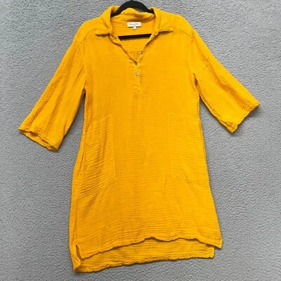 Michael Stars Dress Womens M Orange Gauze Popover Dress Pockets Lightweight - Image 1 of 4