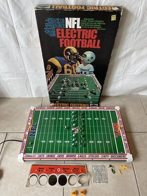 老式 20 世纪 70 年代都铎游戏 NFL 电动美式橄榄球公羊牛仔美国作品盒阅读* — 第 1/4 张图片