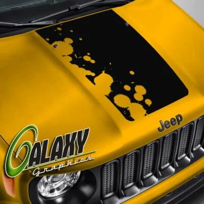 Hood Decal For Jeep Renegade - Splatter Blackout Hood Sticker - Image 1 of 4