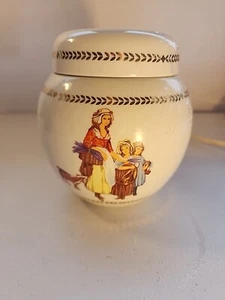 Vintage 1960s 'Yardley' ceramic decorated talcum jar And Flower Vase- 15cm tall - Picture 1 of 6