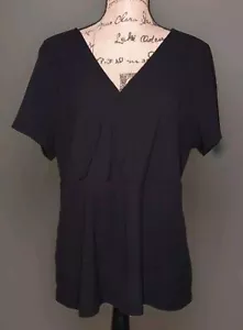 TORRID - Black Deep V-Neck Ribbed Knit Short Sleeve Tunic - Women's Size 3X - Picture 1 of 3