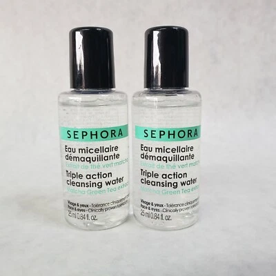 2 SEPHORA Triple Action Micellar Cleansing Water .84 oz Each 50 ml 1.68 oz Total - Image 1 of 2