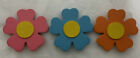 Handmade Wooden “Flower” Magnets, Set Of 3