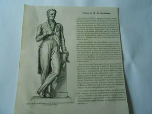 Gravure 1846 - Statue de M. de Martignac - Imagen 1 de 1