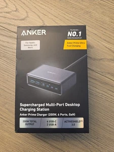 Anker Prime USB-C Desktop Charger 200W 6-Ports GaN Charging Station - Picture 1 of 2