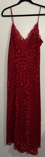 UNDERCOVER Maxi abito rosso vintage Y2K Victoria’s Secret taglia grande pizzo floreale slip dress sexy
