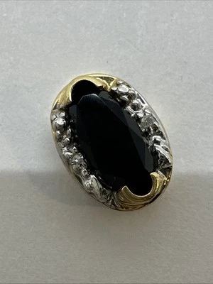14K Yellow Gold KLJCI Richard Klein Onyx & Diamond Bracelet Slide Charm 1.7 g - Image 1 of 4