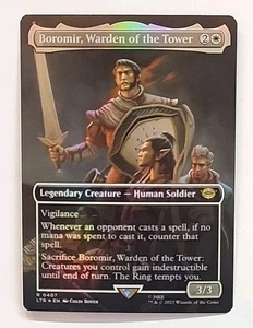 MTG HERR DER RINGE BOROMIR WARDEN OF THE TOWER LTR 0407 RARE FOIL BORDERLESS - Bild 1 von 2