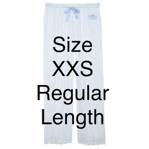 *TG. XXS REG* ROSA x LoveShackFancy pantaloni da notte setosi - logo mania BLU in mano - Foto 1 di 2