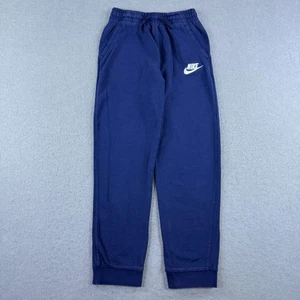 Nike Fleece Jogger Boy Youth XL Navy Sportswear Sweatpant 24x27 Swoosh Logo - Picture 1 of 6