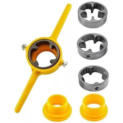 High Quality 6Pcs Plastic Pipe Thread Die Kit PVC Pipe Threader Plumbing Tool - Image 1 of 4