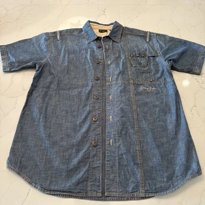 Vtg Sean John Men’s Utility Shirt Cotton Denim Style Button Down Blouse Size M - Image 1 of 4