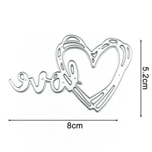 Schöne Liebe Hintergrund Rahmen Metall Stanzschablone kreative Prägeschablone - Bild 1 von 10