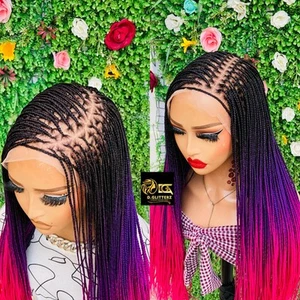 MICRO KNOTLESS BRAIDED WIGS ON 13*6 LACE CLOSURES - Picture 1 of 13