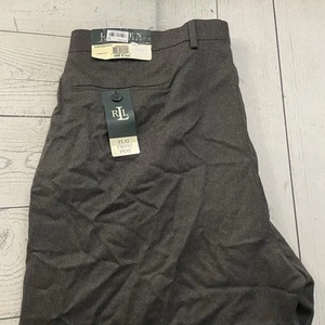 NWT Lauren Ralph Lauren Men's 38Wx32L Light Brown Flat Front 100% Wool Pants - Picture 1 of 9