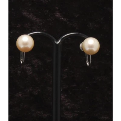 Earrings K14WG Pearl 7.4mm Ladies Damage Details Fine scratch overall some dull - Image 1 of 4
