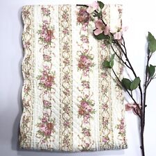 Vintage Quilted Table Runner Romantic Pink Floral Shabby Chic-Approx. 13 X 72