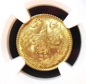 Afghanistan Amanullah gold 1/2 Amani SH 1304 Year 7 (1925) MS66 NGC - Picture 1 of 4