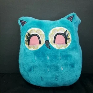 Glänzende Glitzeraugen Eule blau weiches Plüschkissen Stofftier 12 Zoll zartrosa Augen - Bild 1 von 6