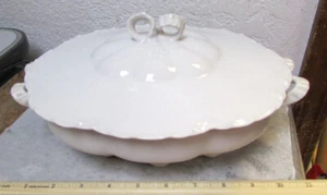 Vintage Porzellan ovale Gemüseschale mit Deckel von Haviland France, Bogenfinale - Bild 1 von 10