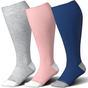 Wide Calf Compression Socks for Women Plus Size Pregnancy15-20mmHg - Picture 1 of 7