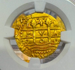 3 Known PERU 4 ESCUDOS 1700 FINEST 1715 FLEET SHIPWRECK NGC 63 PIRATE GOLD COINS - Picture 1 of 24