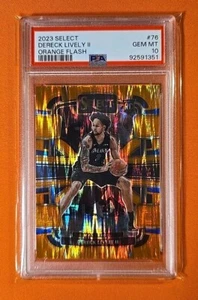 🔵⚪️🔵 2023 Select DERECK LIVELY II #76 Orange Flash Prizm PSA 10 💎MINT  - Picture 1 of 2