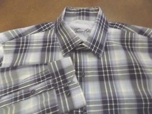 TASSO ELBA BEAUTIFUL PLAID SHIRT SIZE L  16/16.5  COTTON  DRESS/CASUAL - Picture 1 of 6