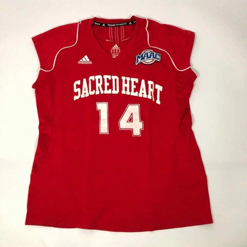 Sacred Heart Pioneers Adidas Womens Jersey Medium Red White NCAA Volleyball #14 Cover