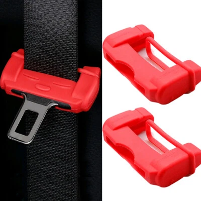 Silicona 2 piezas Coche Safty Cinturón Hebilla Clip Antiarañazos Cubierta Accesorios Foto 1 de 4
