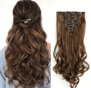 Clip in Haarverlängerung Haar 20" 50cm 130g 7 Stück Haarverlängerung bY Modaleo braun - Bild 1 von 4