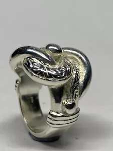 Fine 925 Solid Silver Plated Romany Knot Ring Sizeable To Order - Picture 1 of 7