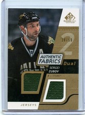  2008-09 SP Game Used Dual Authentic Fabrics Gold #AF-SZ Sergei Zubov 28/50